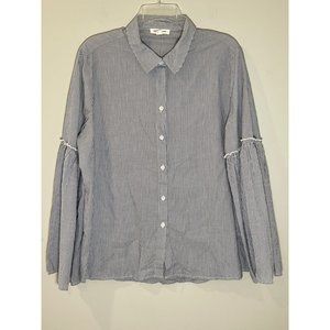 BeachLunchLounge Bell Sleeve Button Front Shirt Womens sz XL